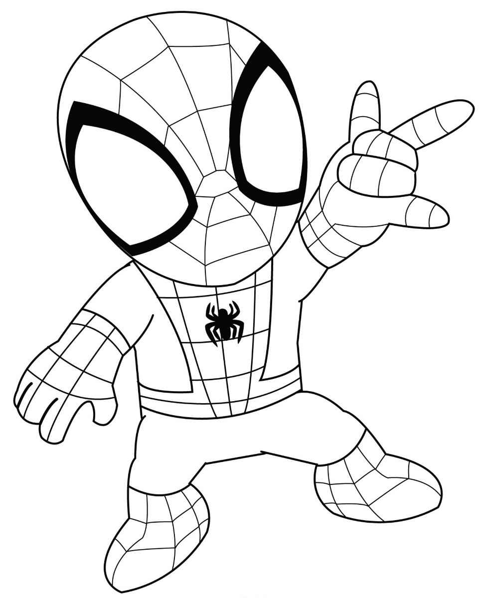 Chibi Spider-Man coloring page