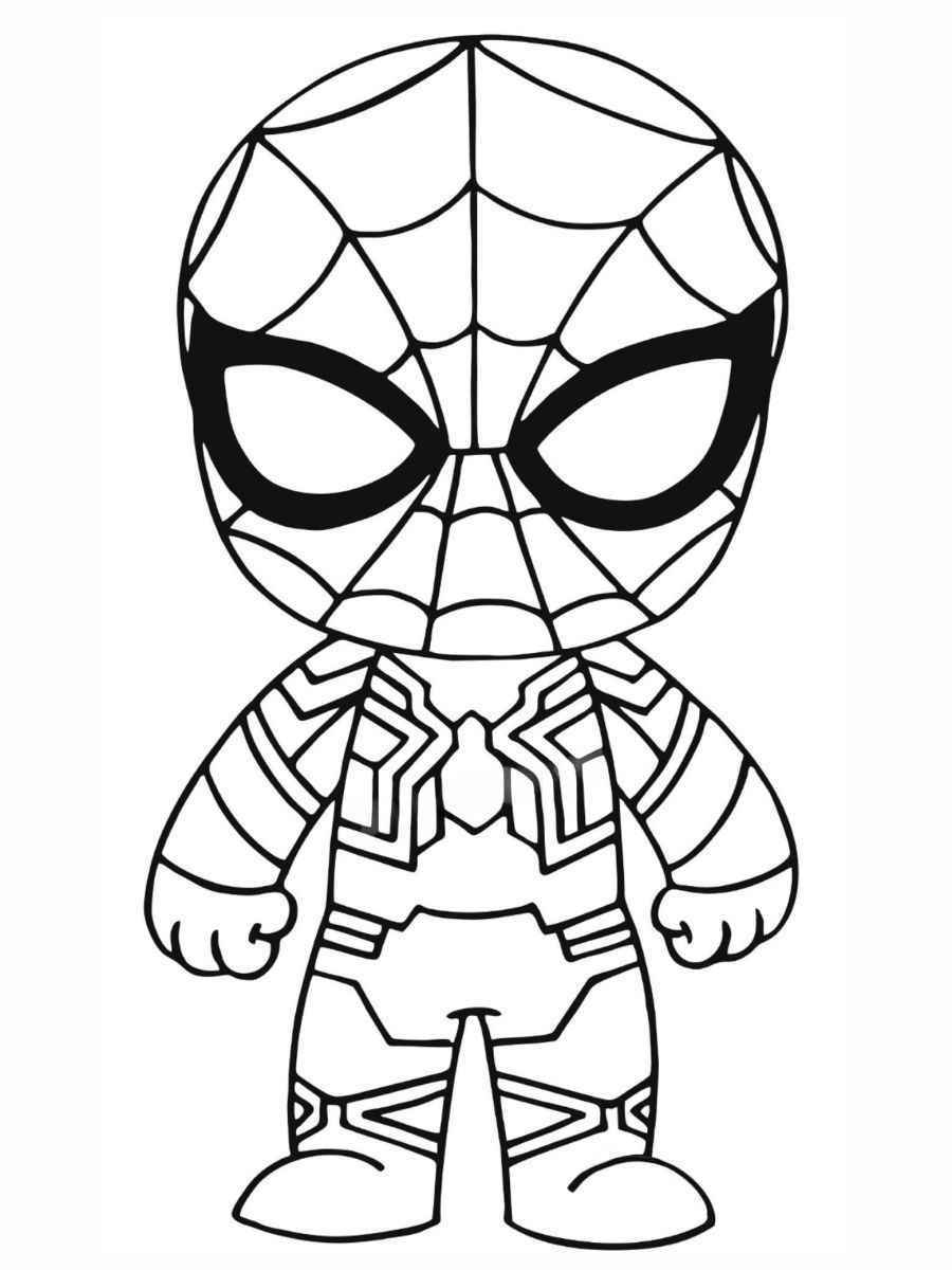 Cute Baby Spider-Man coloring page