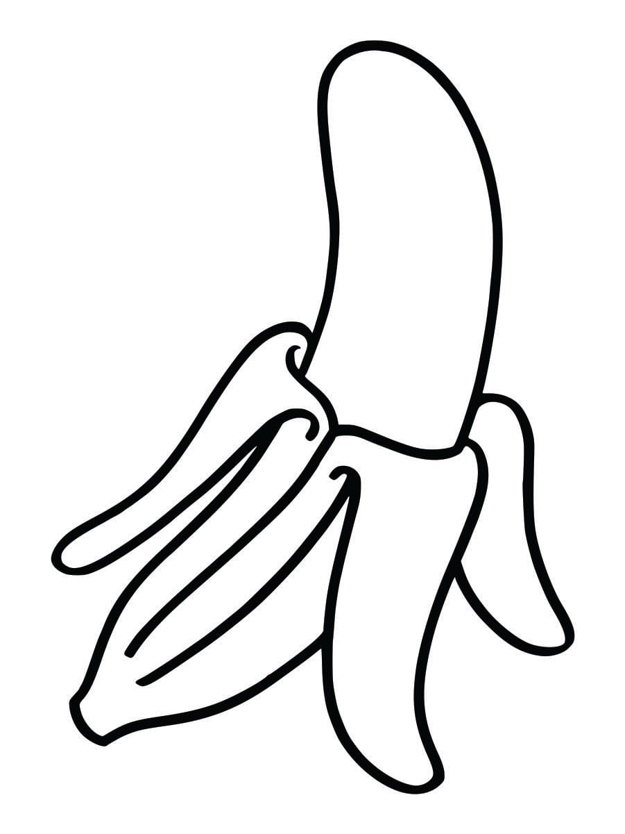 Coloring page of a banana for kids