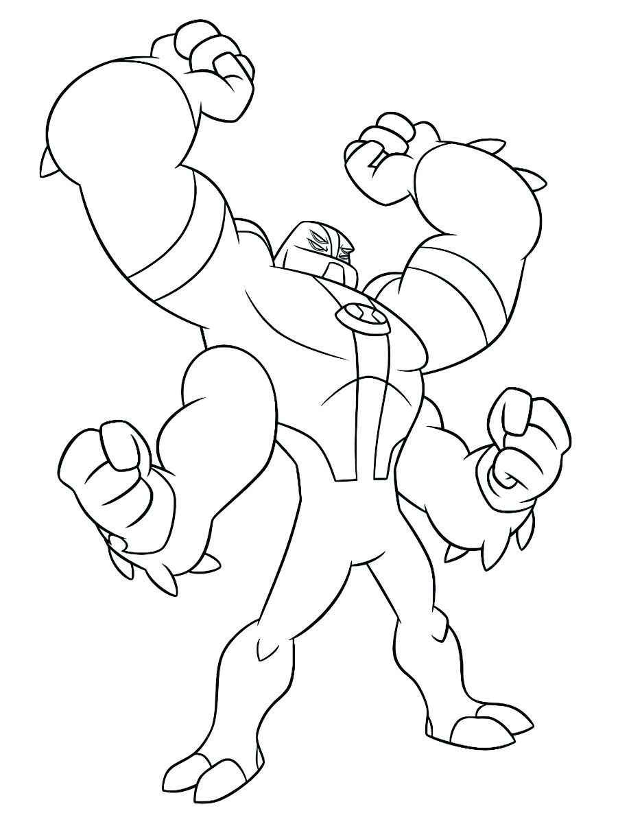 Ben 10 four arms coloring page 41