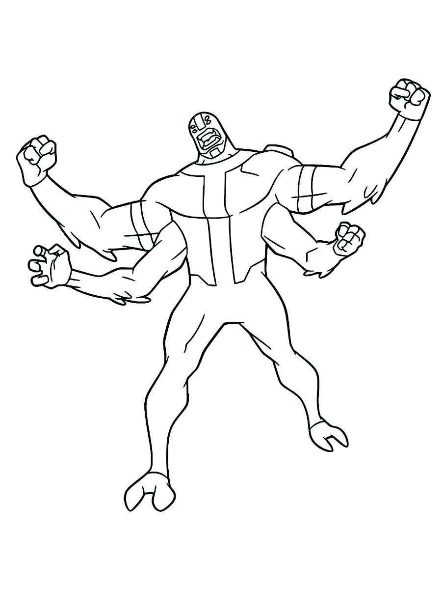 Ben 10 four arms coloring page 78