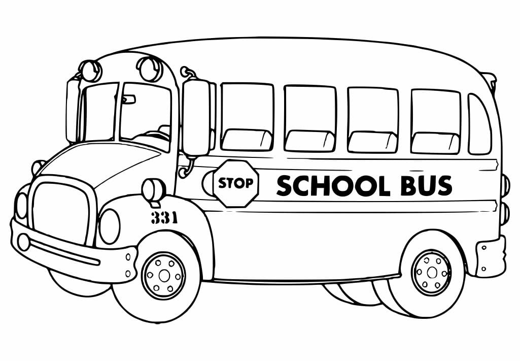 School bus coloring page