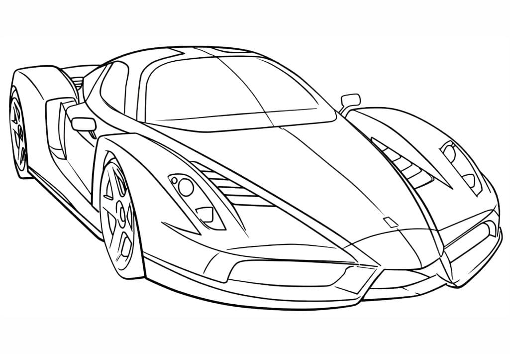 Luxury car coloring page