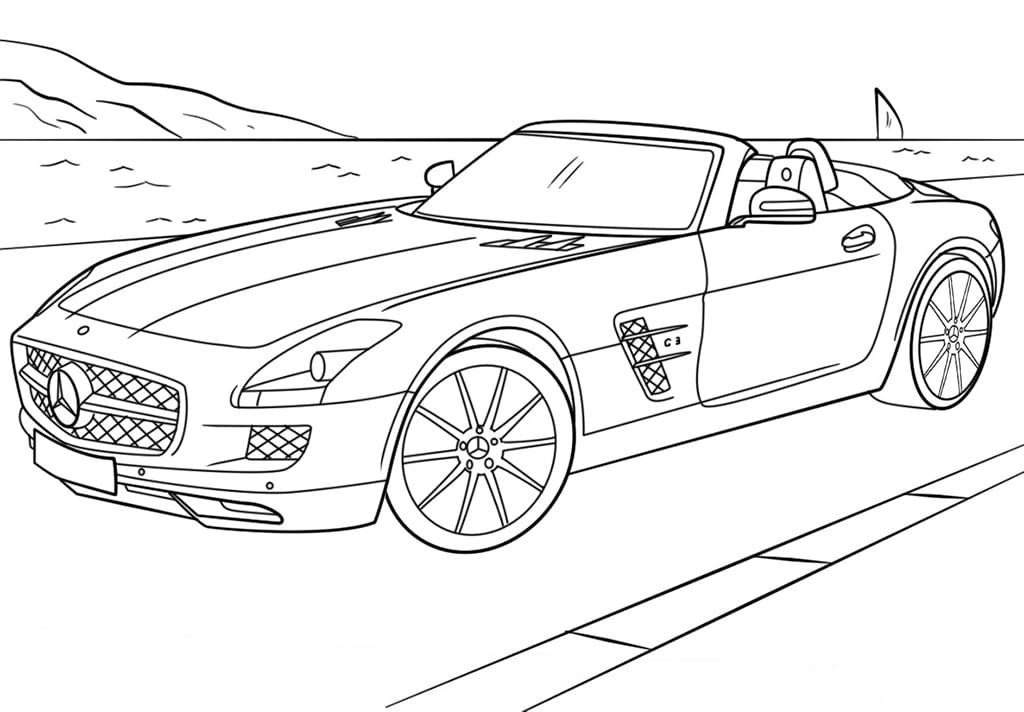 Luxury car coloring page