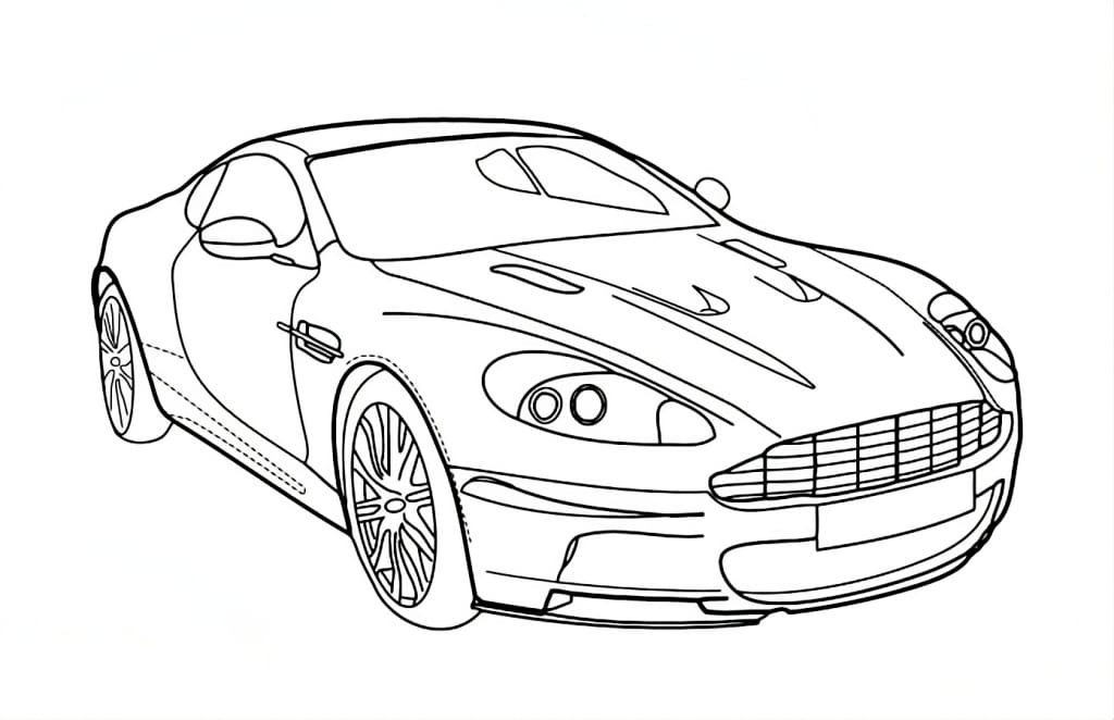 High-end car coloring page