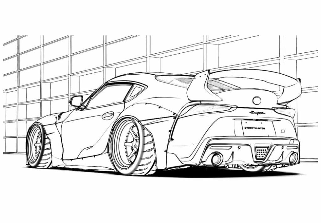 Race car coloring page