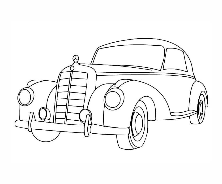 Antique car coloring page