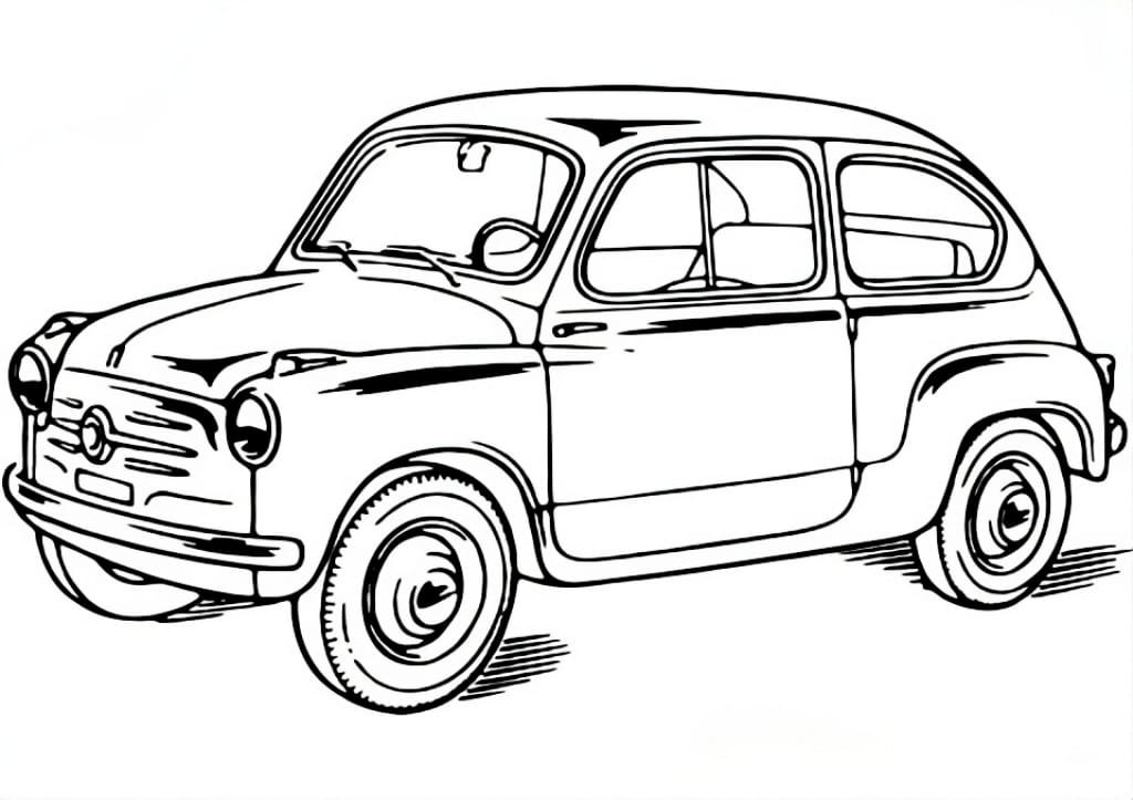 Old-fashioned car coloring page