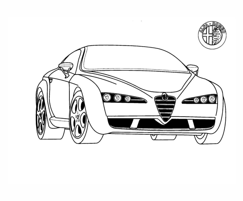 Luxury car coloring page