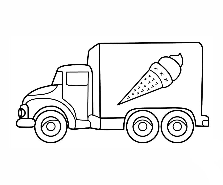 Ice cream truck coloring page