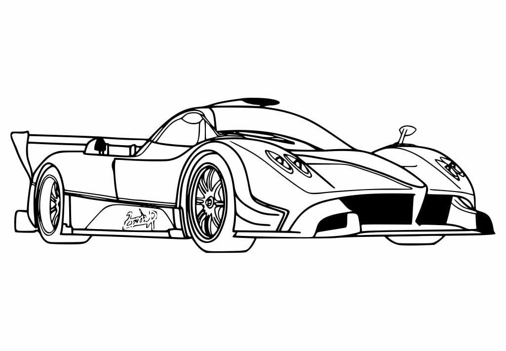 Race car coloring page