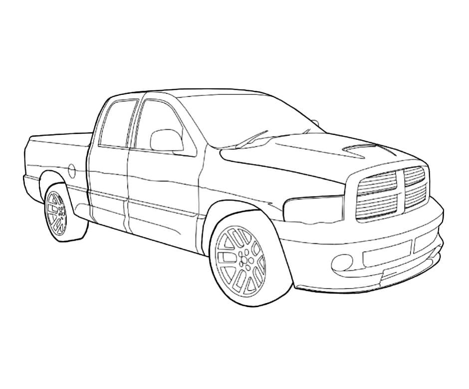 Pickup truck coloring page