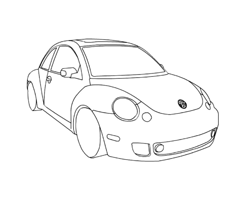 Simple and easy car coloring page