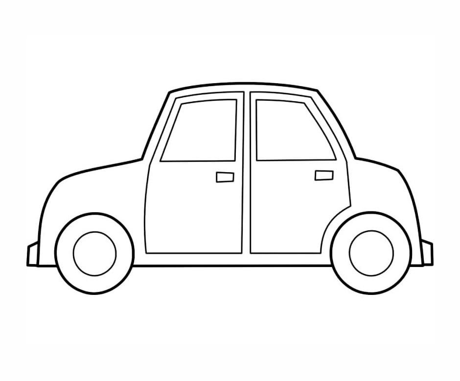 Simple car coloring page