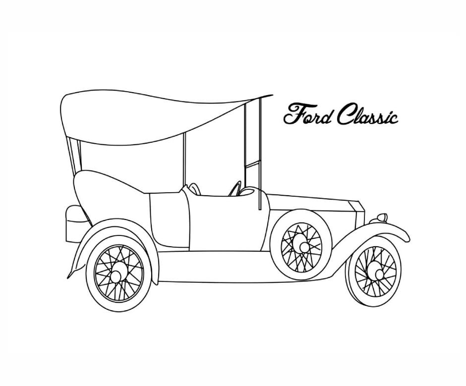 Classic car coloring page