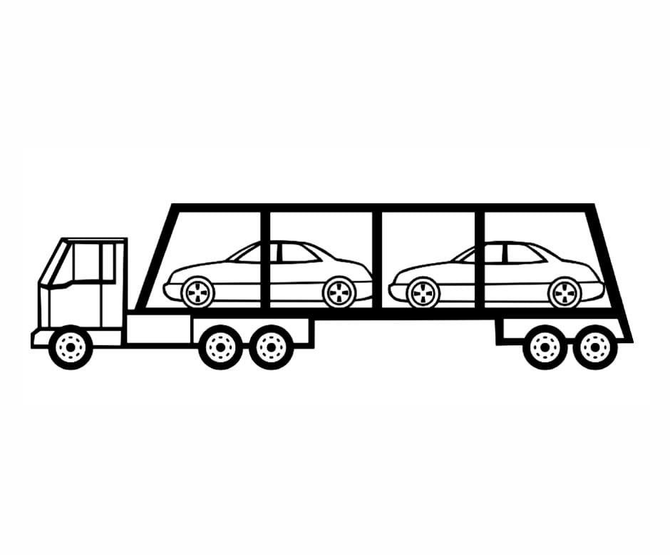 Transport truck coloring page