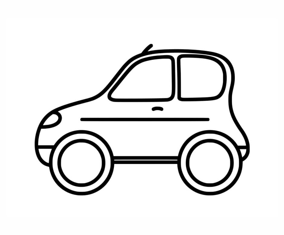 Simple car coloring page