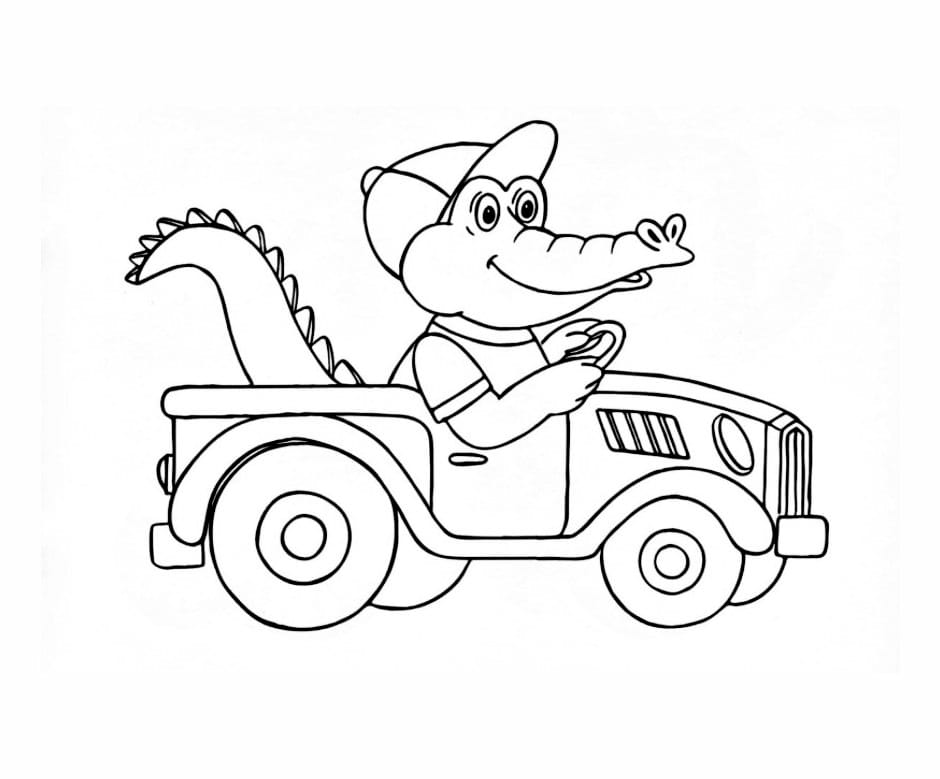 Cartoon car for kids to color