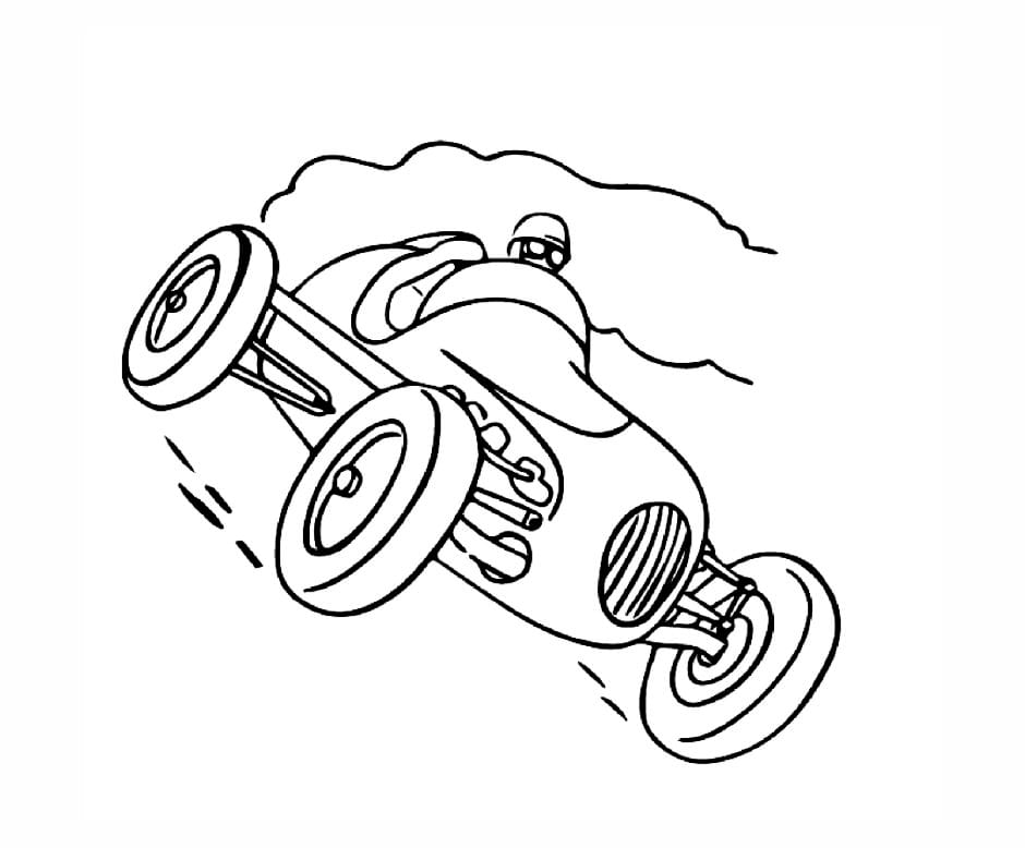 Children’s cartoon car coloring page