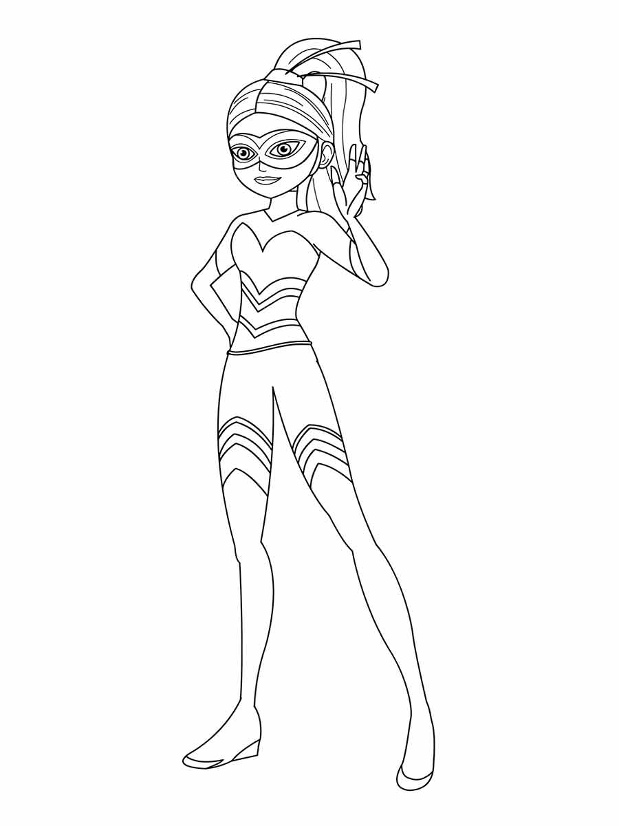 Coloring page of Chloe Bourgeois, also known as Queen Bee.