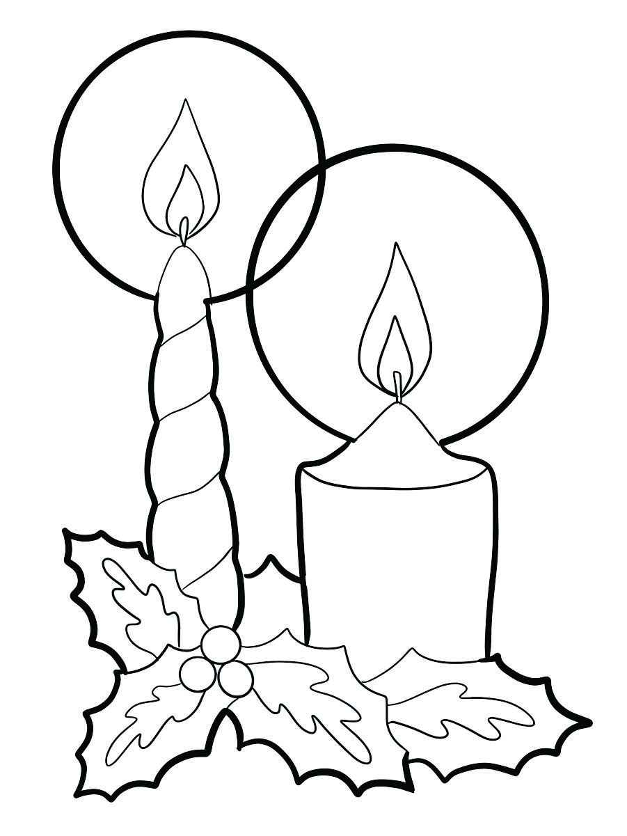 Two decorated candles coloring page.