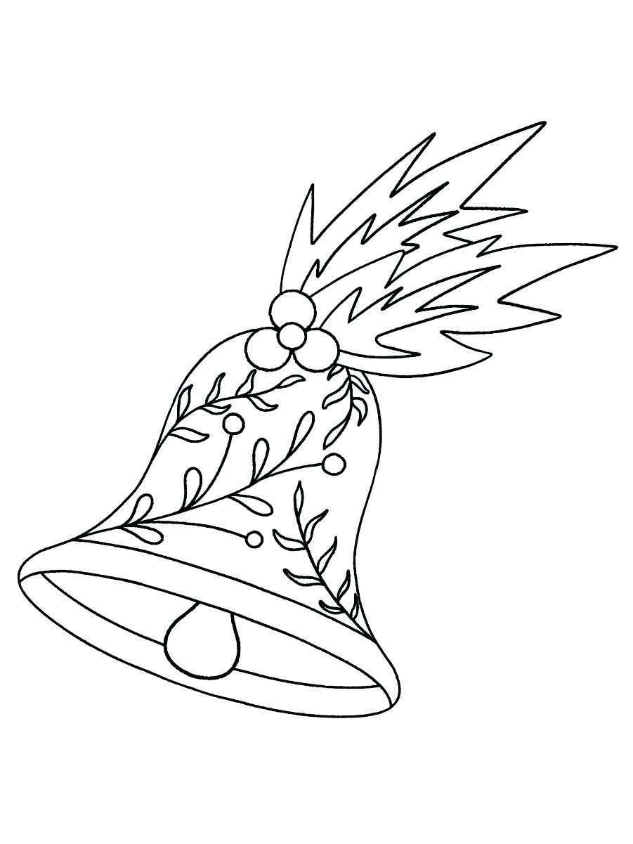 Christmas bell coloring page.