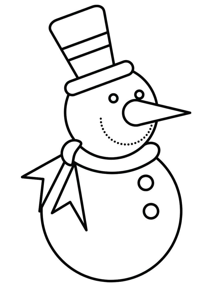 Snowman coloring page.