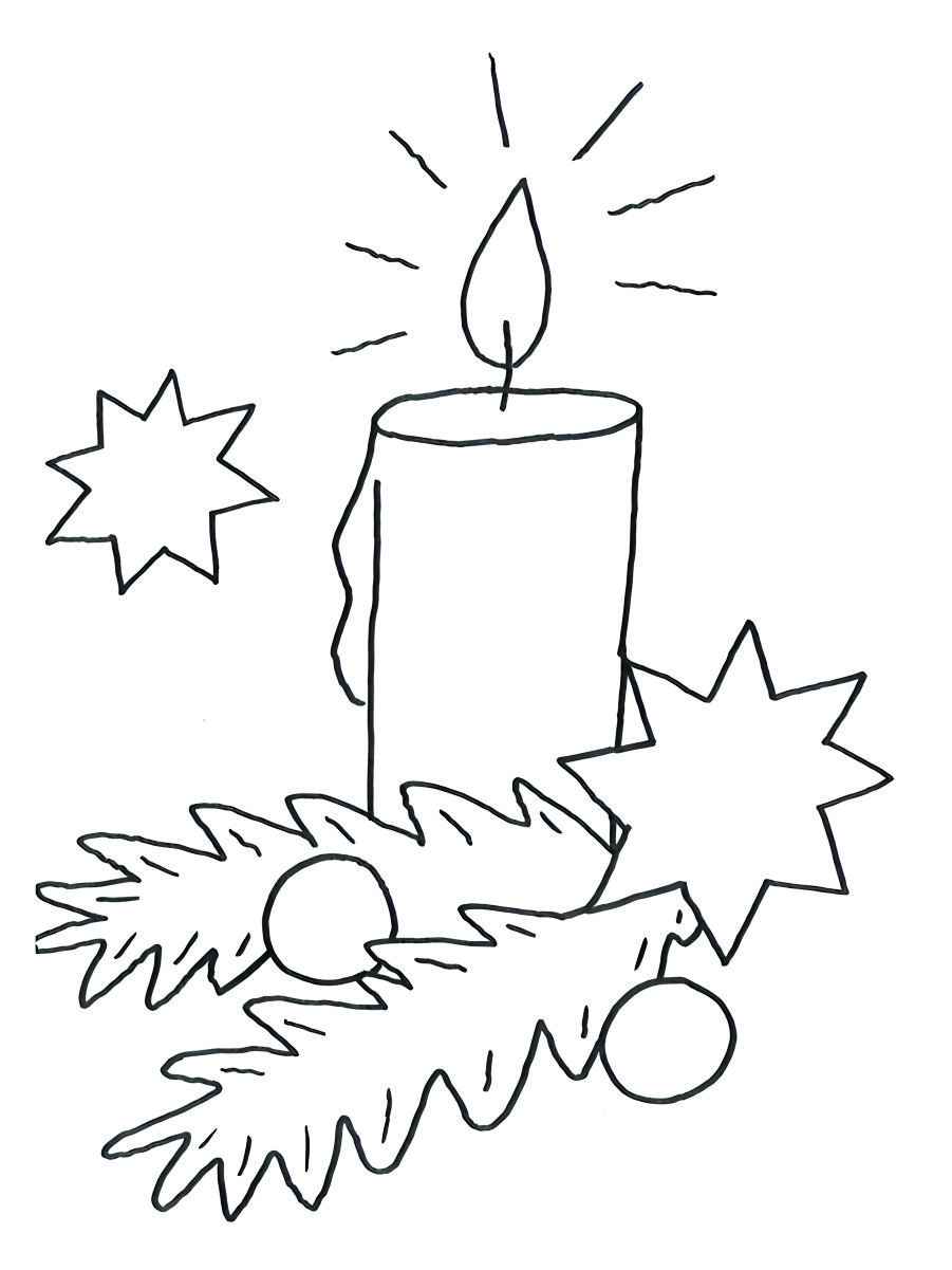 Decorated candle coloring page.