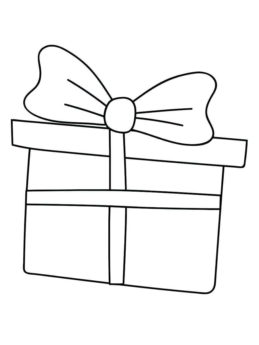 Christmas present coloring page.