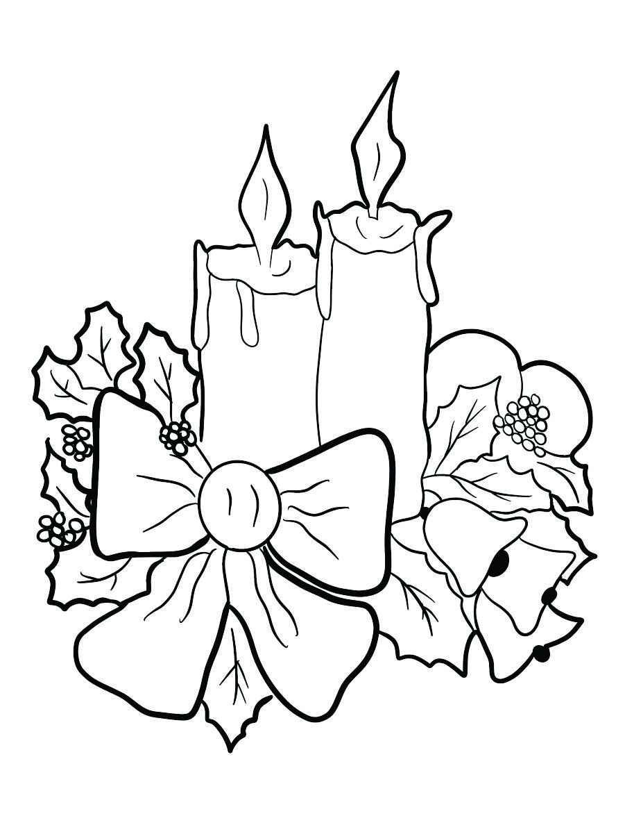 Two decorated candles coloring page.