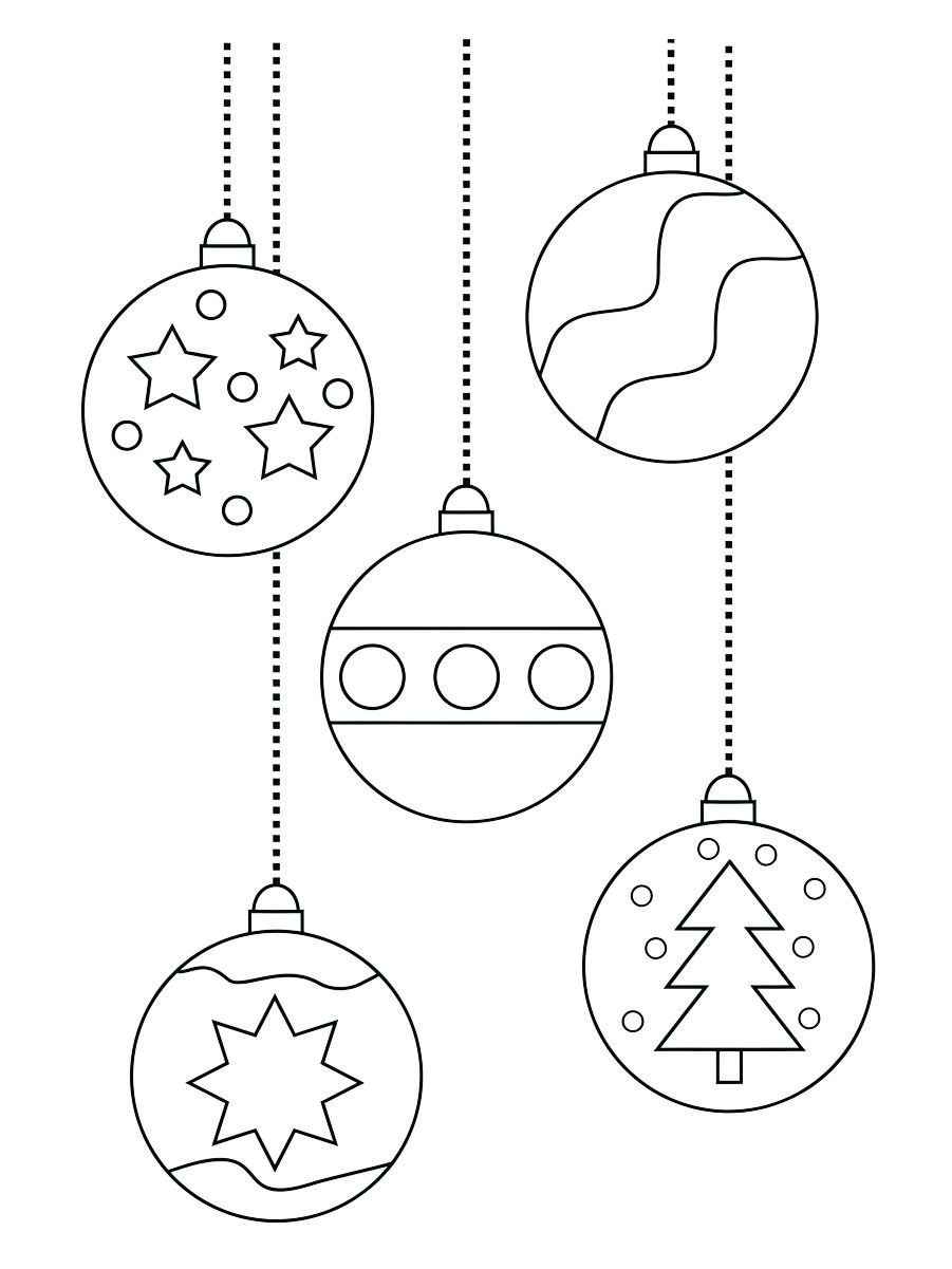 Christmas balls coloring page.