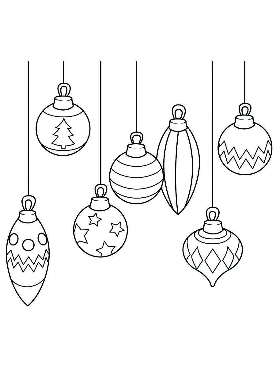 Christmas balls coloring page.