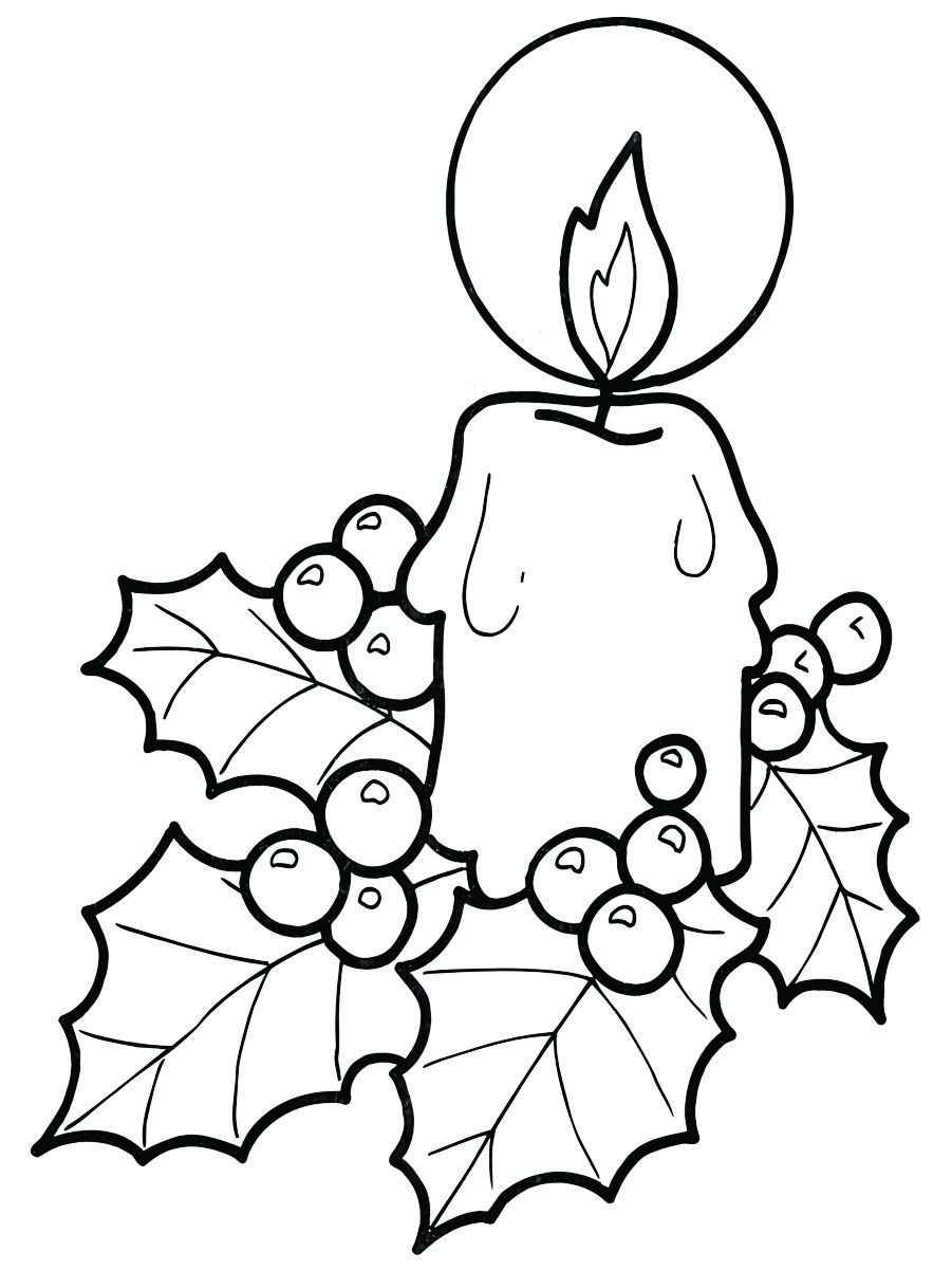 Decorated candle coloring page.