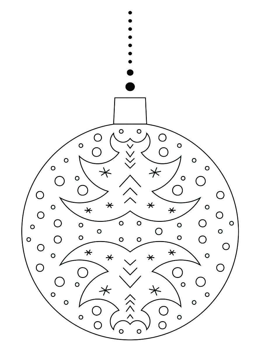 Christmas ball coloring page.