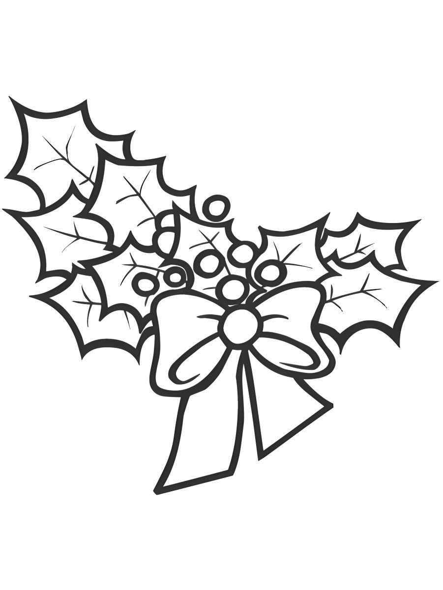 Christmas bow coloring page.