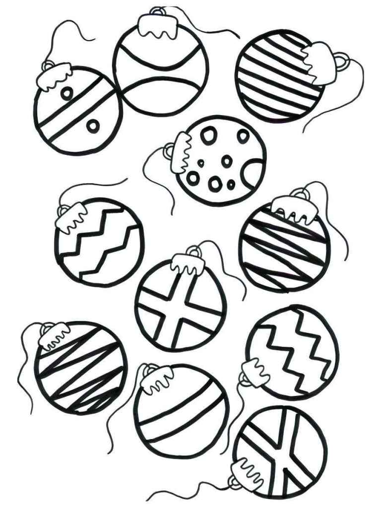 Christmas balls coloring page.