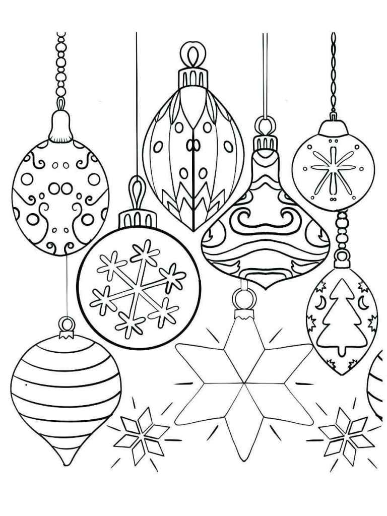 Christmas balls coloring page.