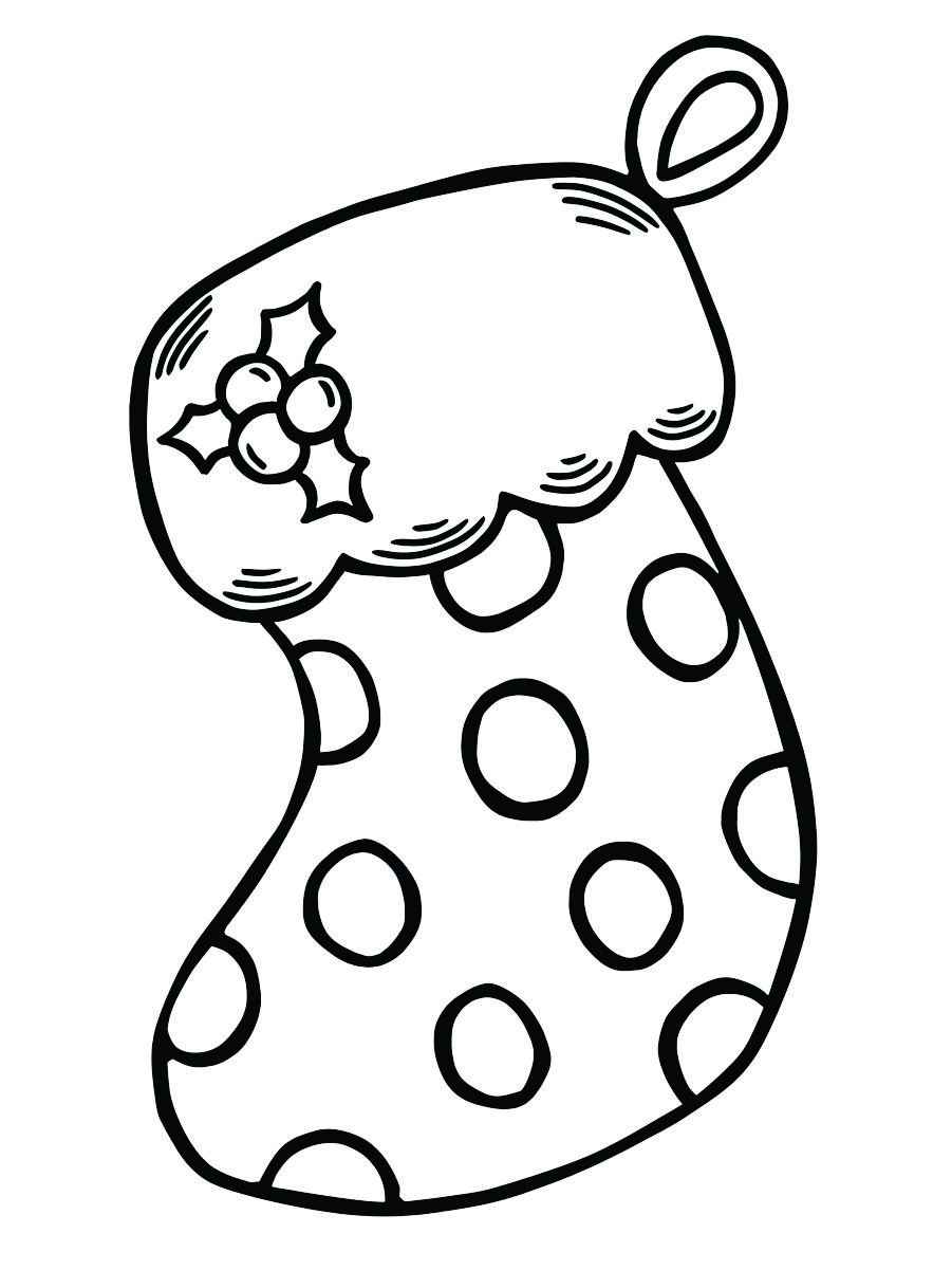 Christmas boot coloring page.