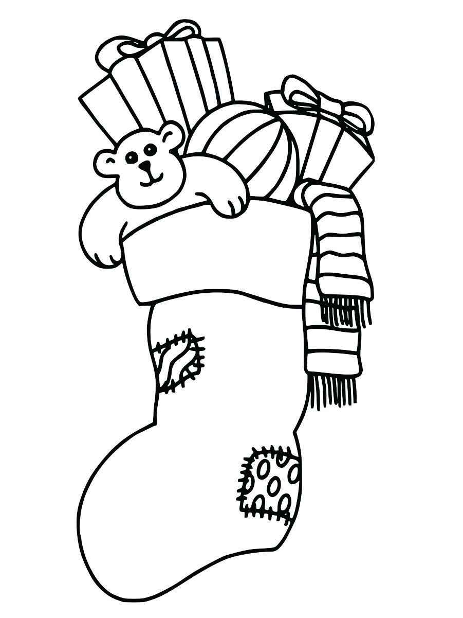 Christmas boot coloring page.