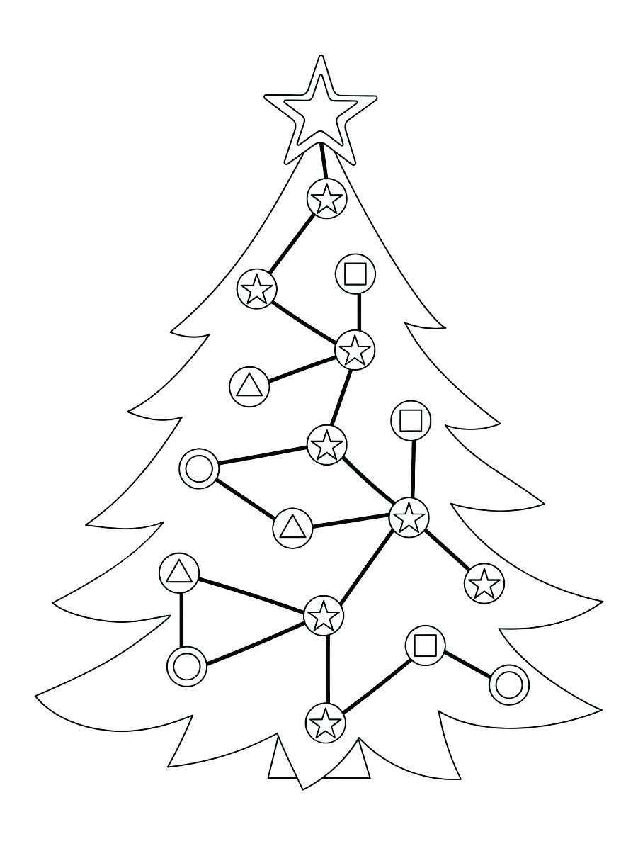 Christmas tree coloring page.