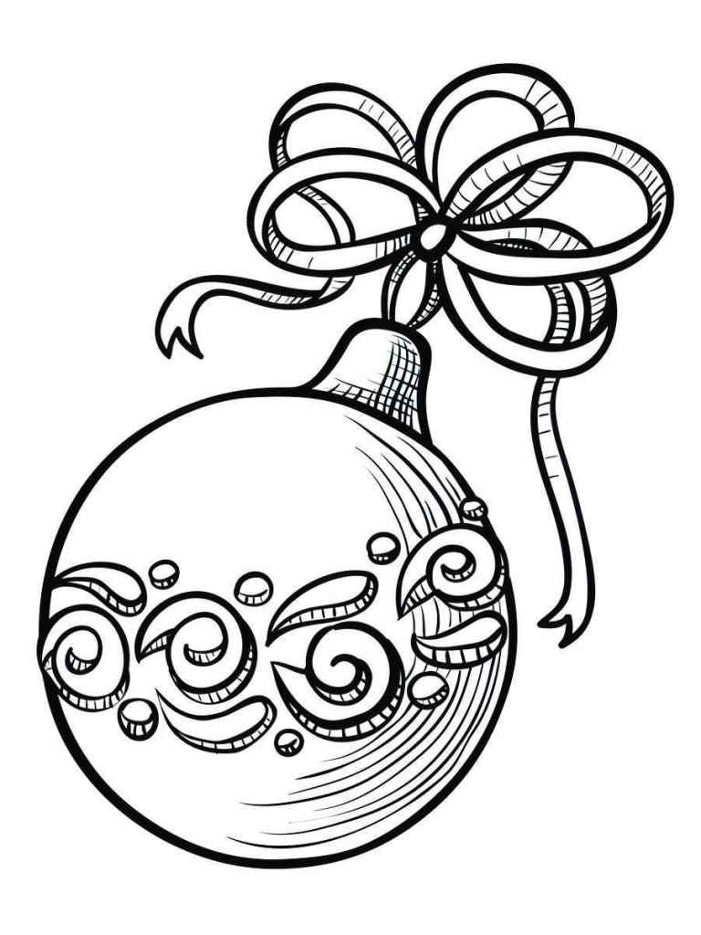 Christmas ball coloring page.