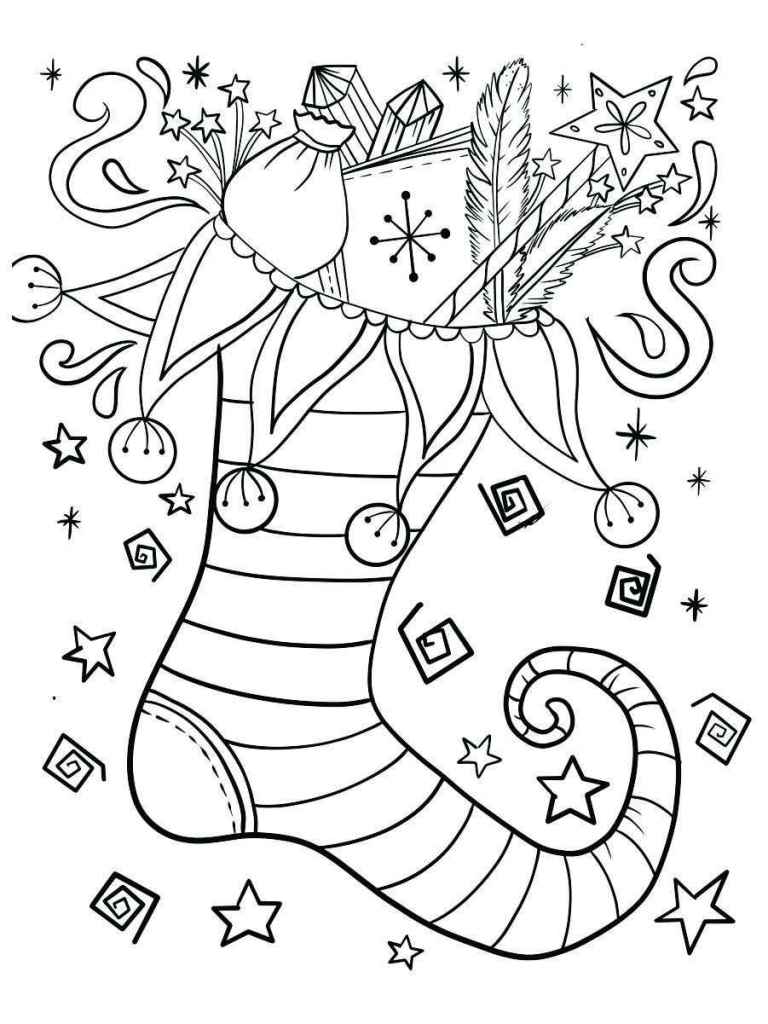 Christmas boot coloring page.