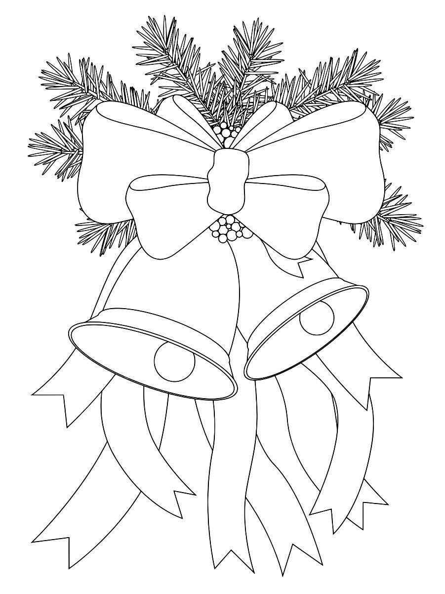 Christmas bells coloring page.