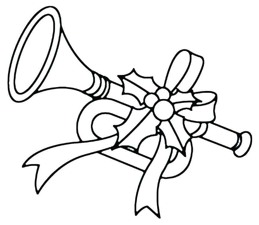 Christmas horn coloring page.