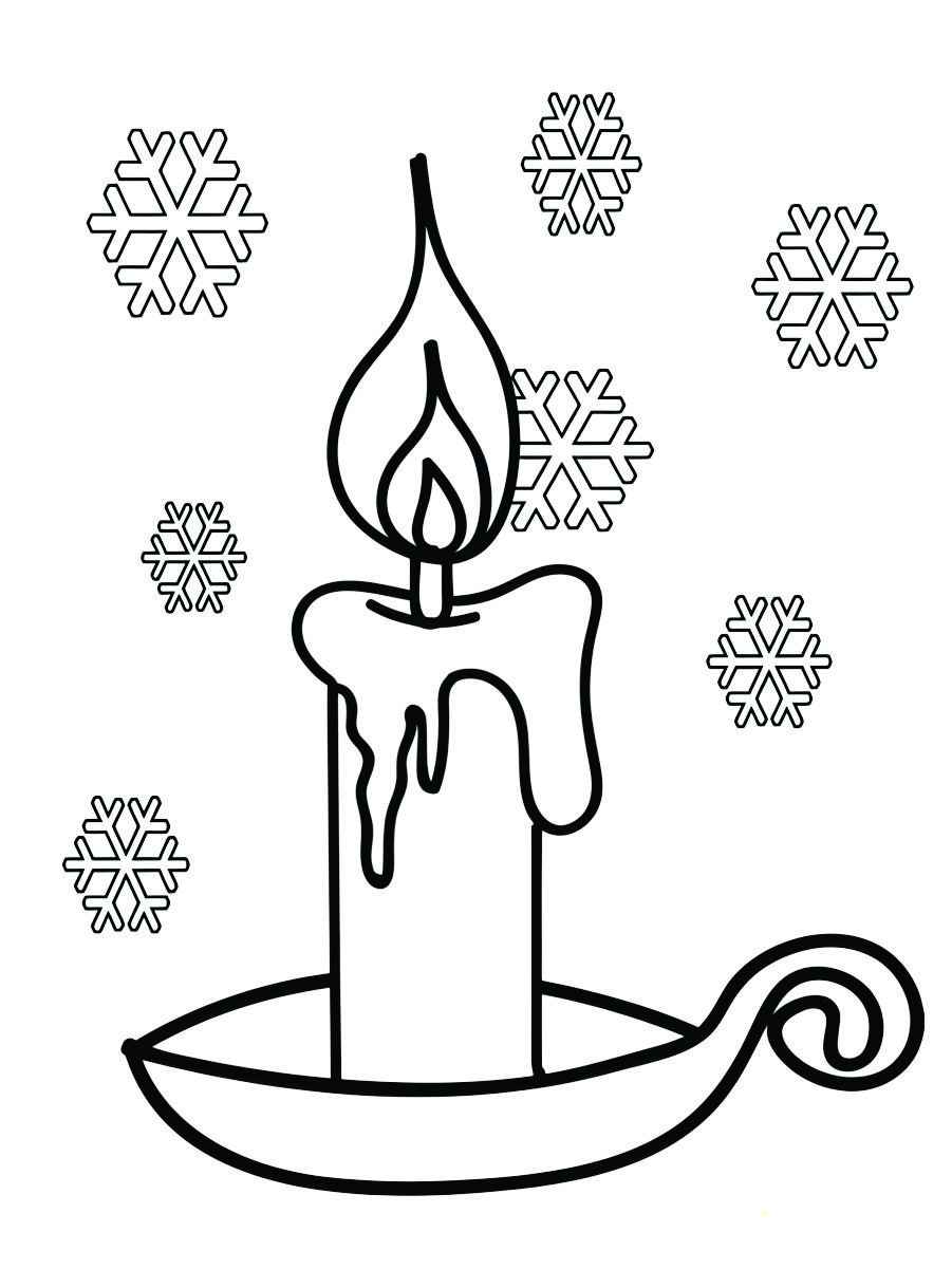 Single candle coloring page.