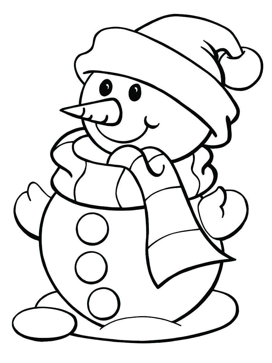 Christmas snowman coloring page.