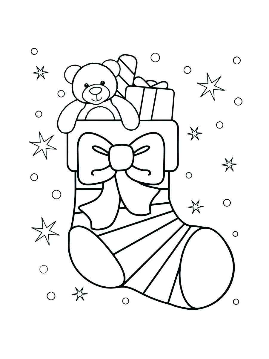 Christmas boot coloring page.