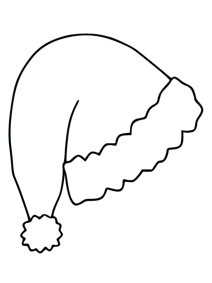 Santa hat coloring page.