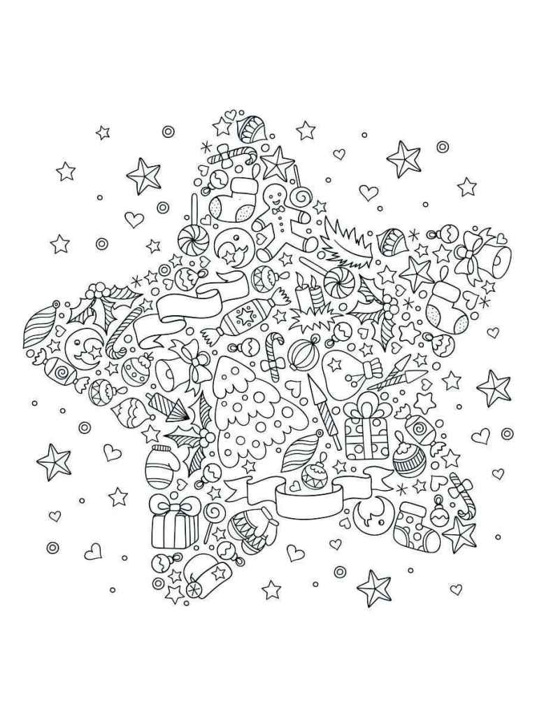 Christmas stars coloring page.