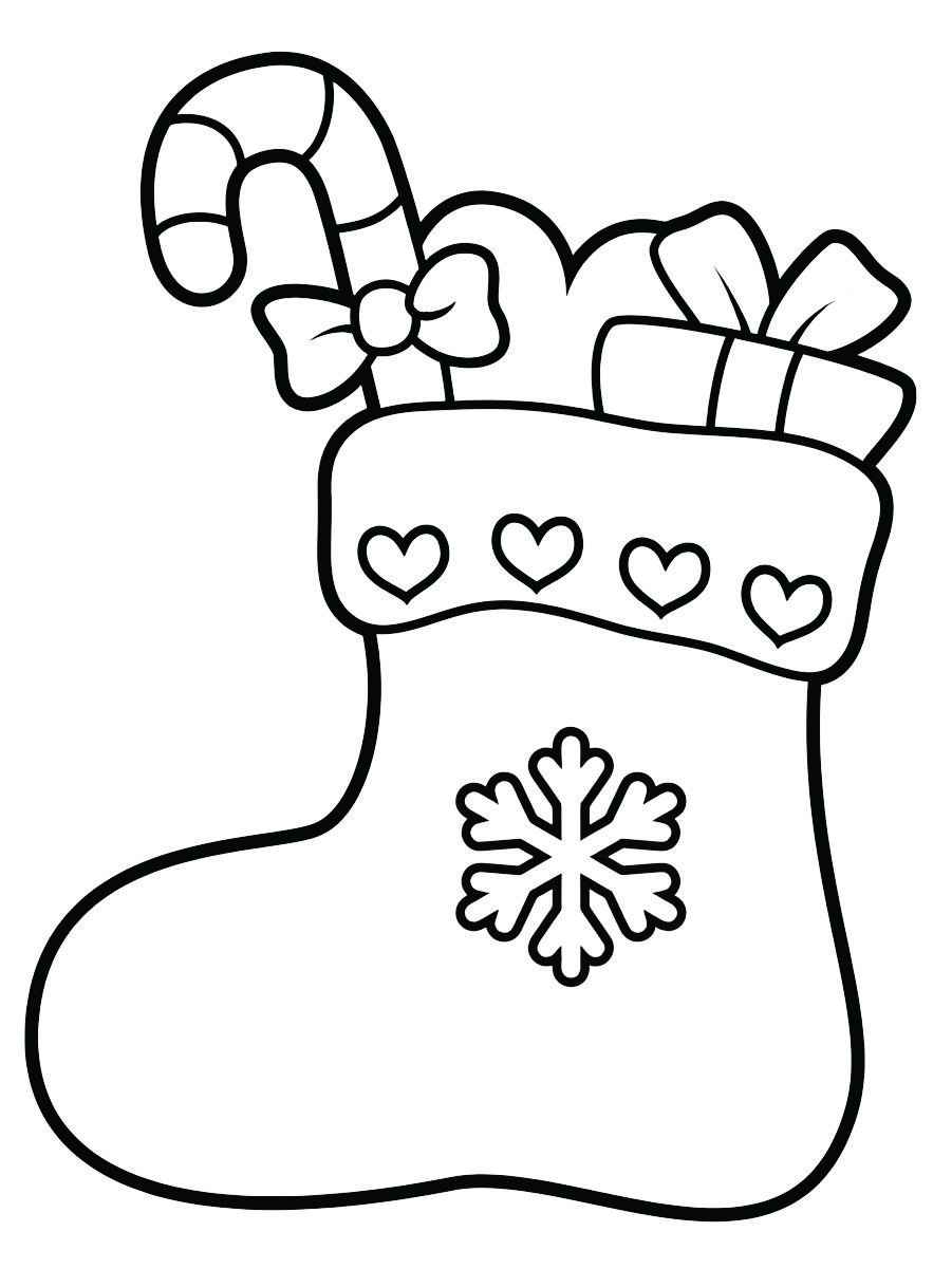 Christmas boot coloring page.